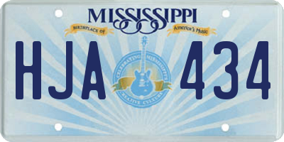 MS license plate HJA434