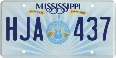 MS license plate HJA437