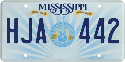 MS license plate HJA442