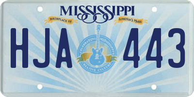 MS license plate HJA443