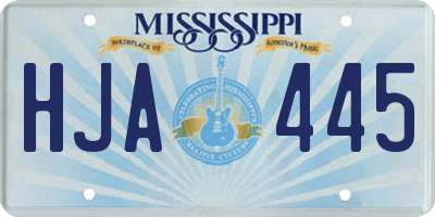 MS license plate HJA445