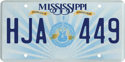 MS license plate HJA449
