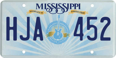 MS license plate HJA452
