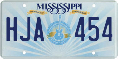 MS license plate HJA454