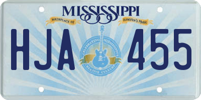 MS license plate HJA455