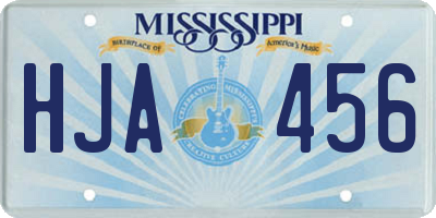MS license plate HJA456