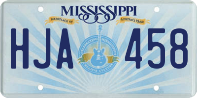 MS license plate HJA458