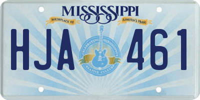 MS license plate HJA461