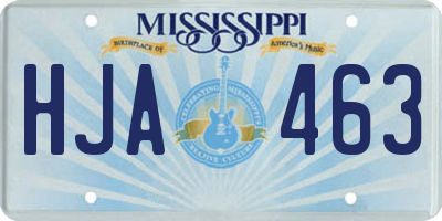 MS license plate HJA463