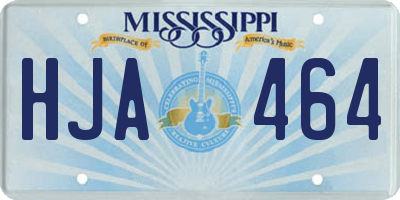 MS license plate HJA464