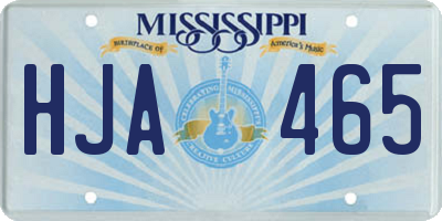 MS license plate HJA465