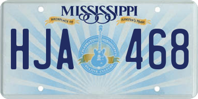 MS license plate HJA468
