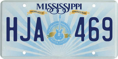 MS license plate HJA469