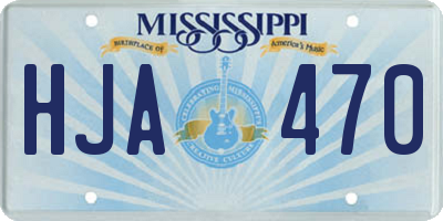 MS license plate HJA470