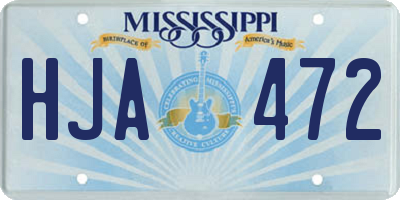 MS license plate HJA472