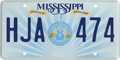 MS license plate HJA474