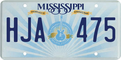 MS license plate HJA475