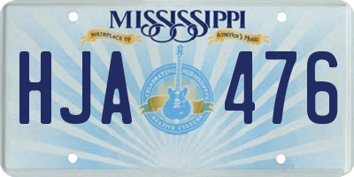 MS license plate HJA476