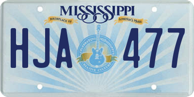 MS license plate HJA477