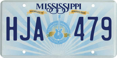 MS license plate HJA479