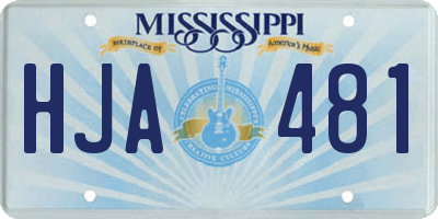 MS license plate HJA481
