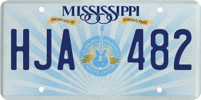 MS license plate HJA482