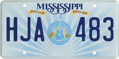 MS license plate HJA483