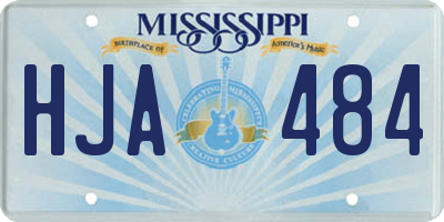 MS license plate HJA484
