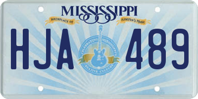 MS license plate HJA489