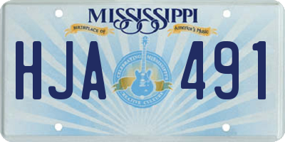 MS license plate HJA491