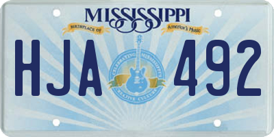 MS license plate HJA492