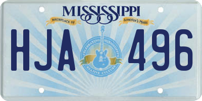 MS license plate HJA496