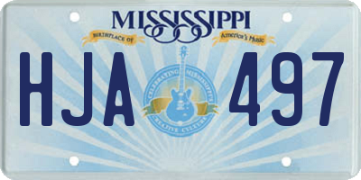 MS license plate HJA497