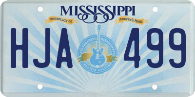 MS license plate HJA499