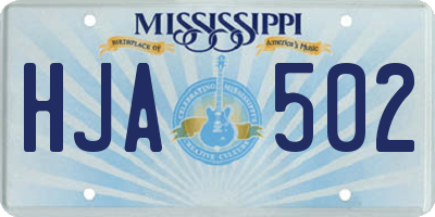 MS license plate HJA502