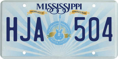 MS license plate HJA504