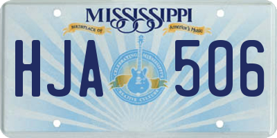MS license plate HJA506