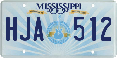 MS license plate HJA512