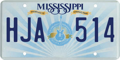 MS license plate HJA514