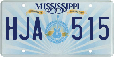 MS license plate HJA515