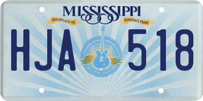 MS license plate HJA518