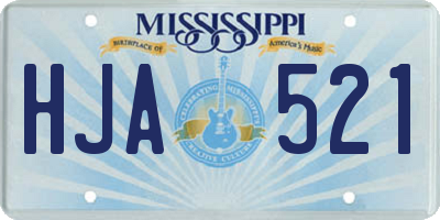 MS license plate HJA521