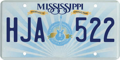 MS license plate HJA522