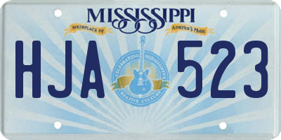MS license plate HJA523