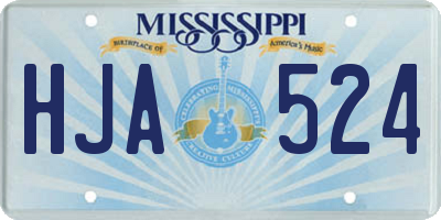 MS license plate HJA524