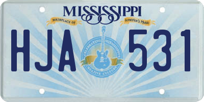 MS license plate HJA531