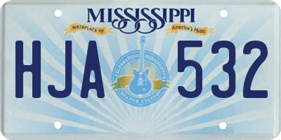 MS license plate HJA532