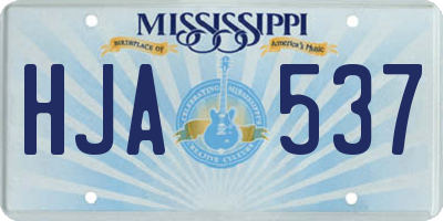 MS license plate HJA537