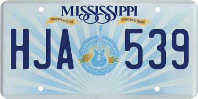MS license plate HJA539