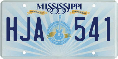 MS license plate HJA541